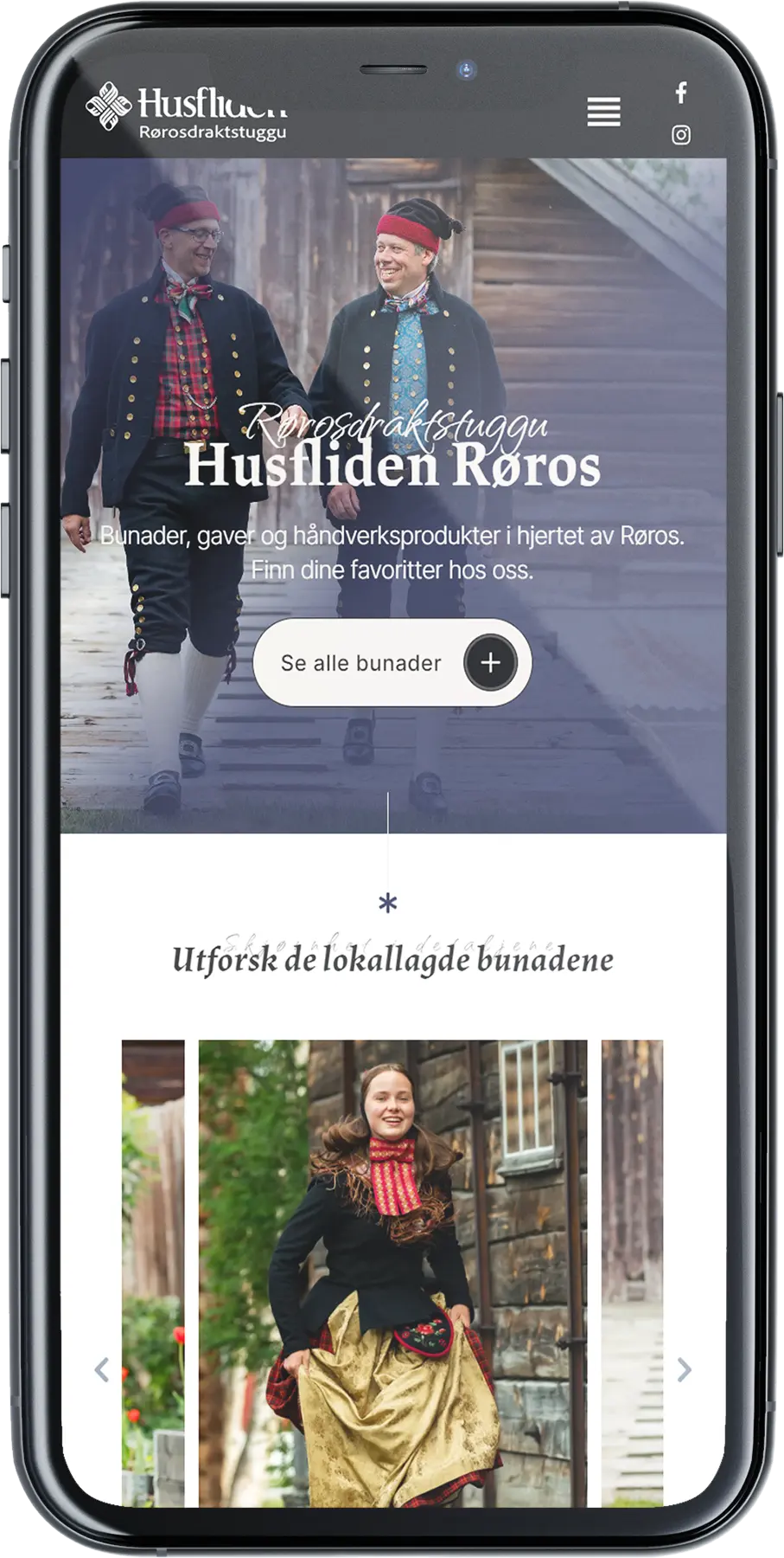 Husfliden Røros på mobil